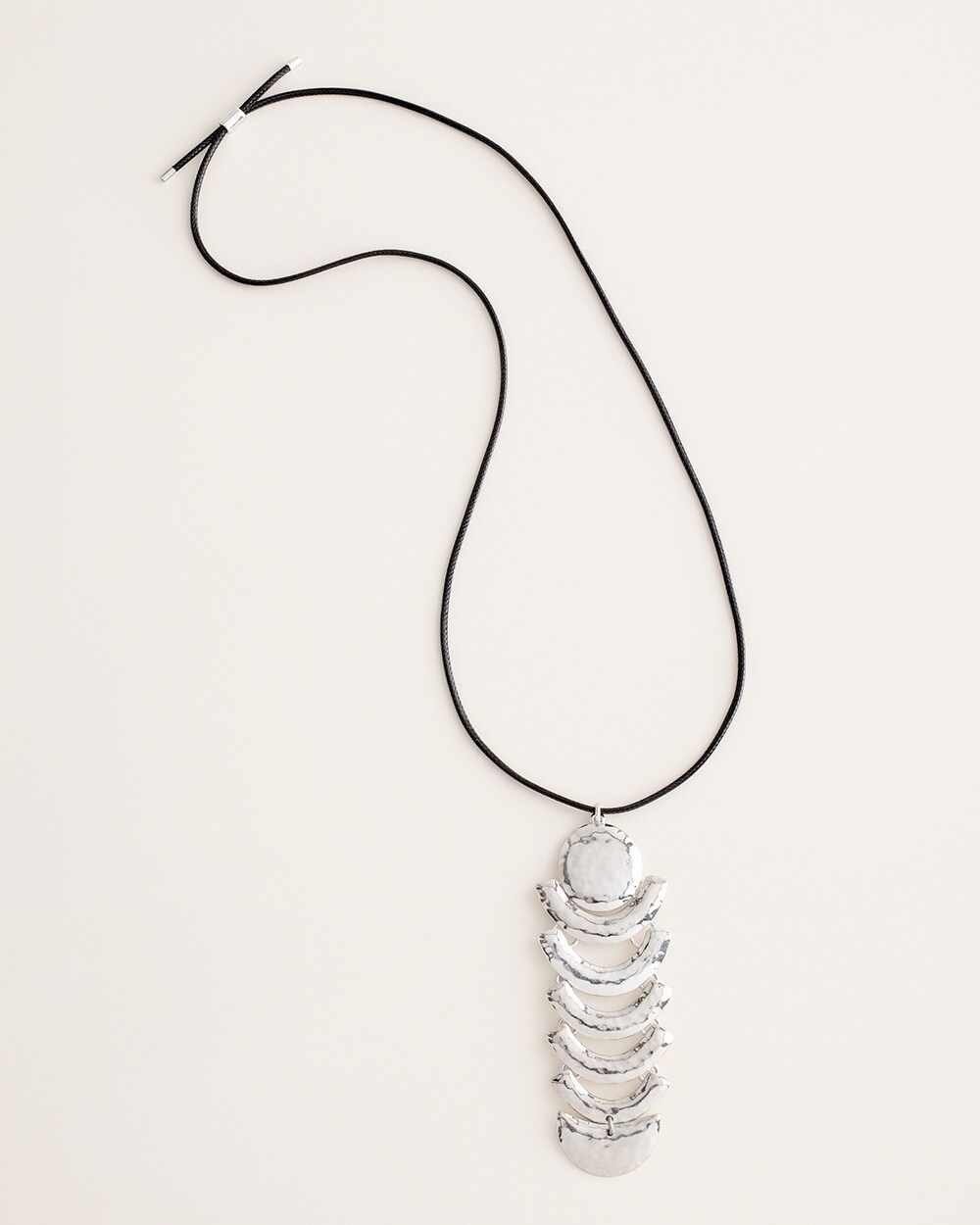 Shiny Silver-Tone Convertible Pendant Necklace