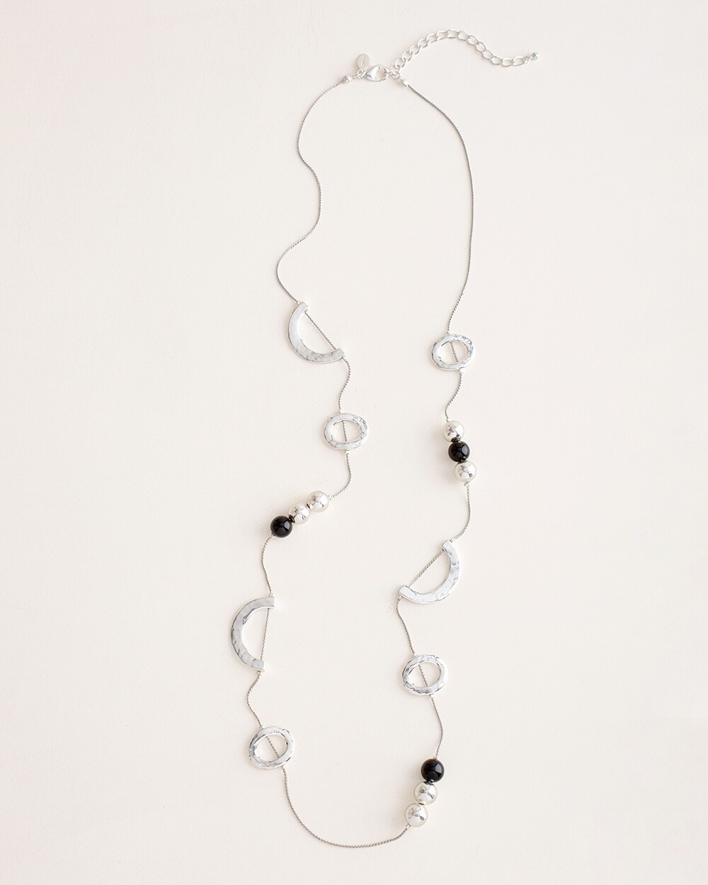 Shiny Silver-Tone Single-Strand Necklace