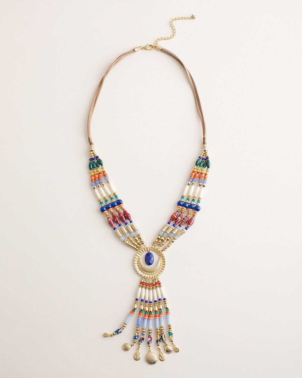 Beaded Multi-Color Pendant Necklace
