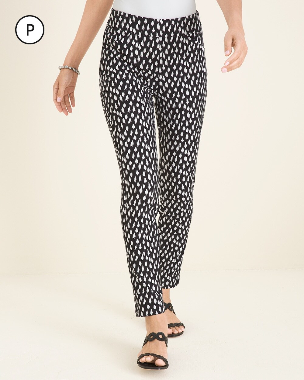Travelers Collection Petite Graphic Printed Crepe Pants