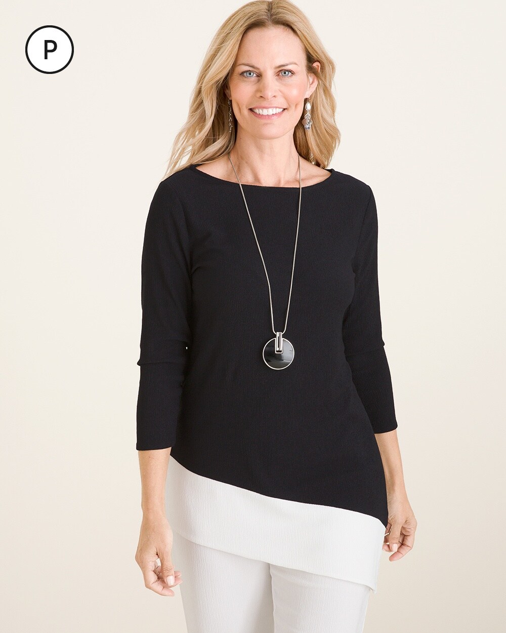 Travelers Collection Petite Lightweight Colorblock Top