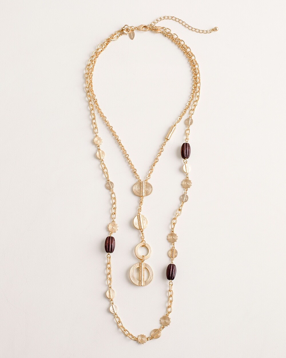 Textured Gold-Tone Convertible Multi-Strand Necklace