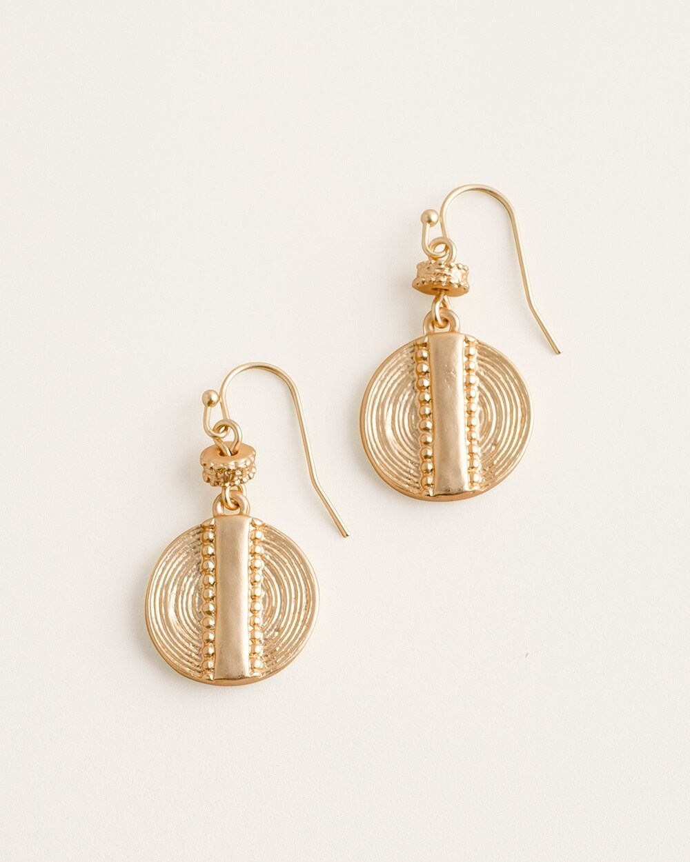 Textured Gold-Tone Linear Earrings