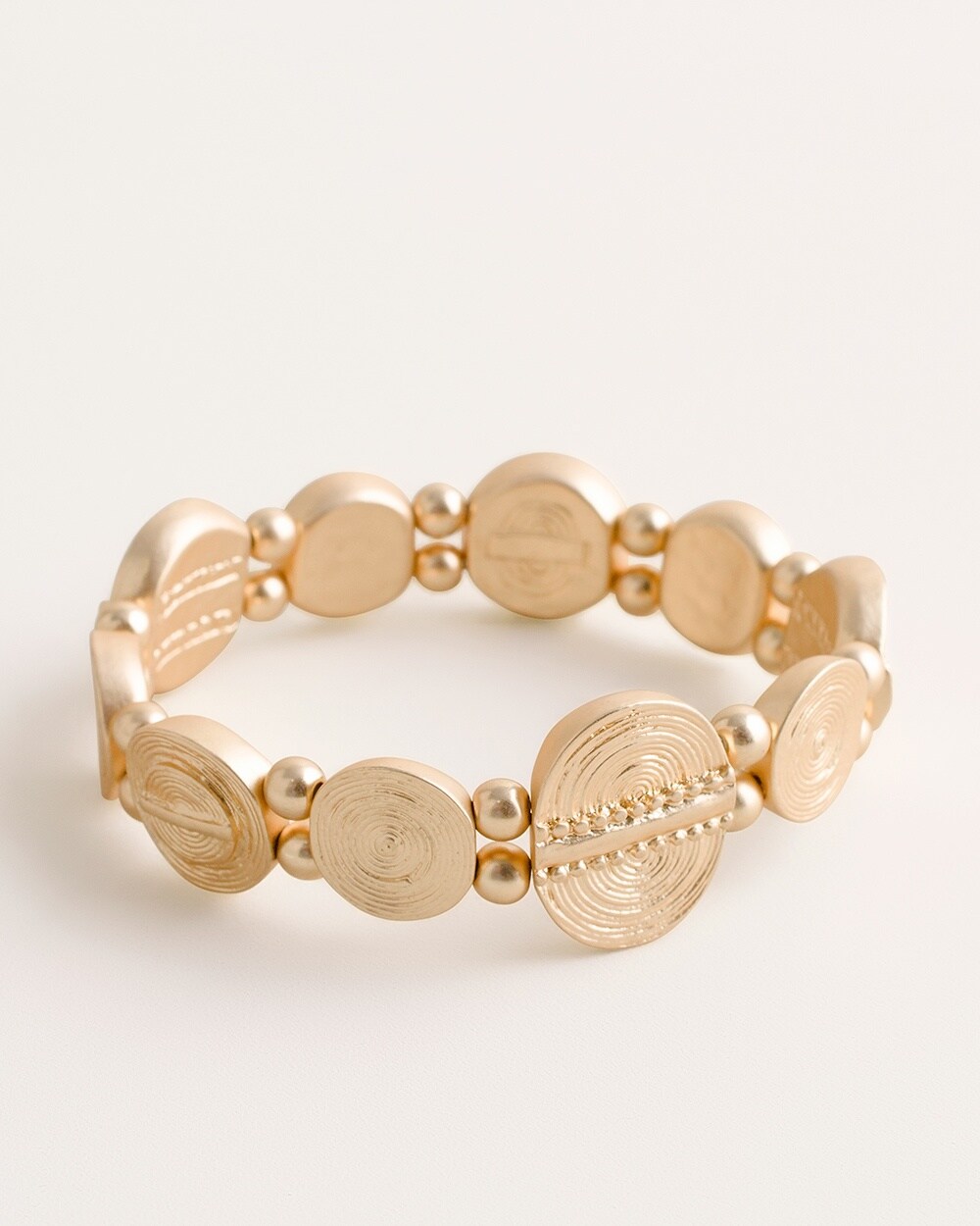 Textured Gold-Tone Stretch Bracelet