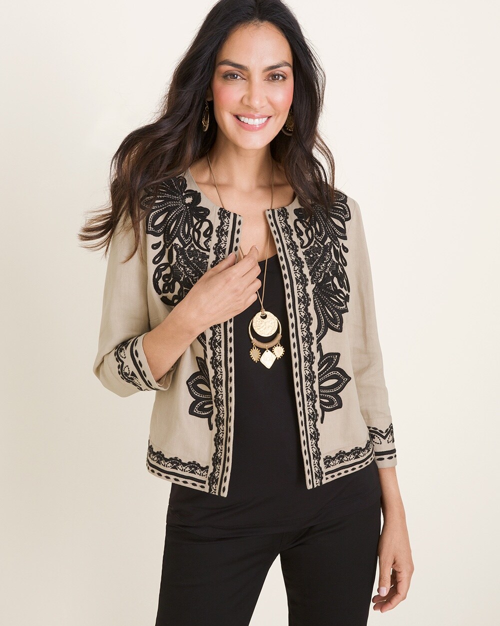 Embroidered Linen Jacket