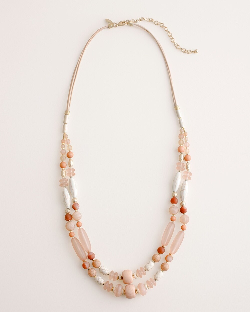 Blush Beaded Double-Strand Necklace