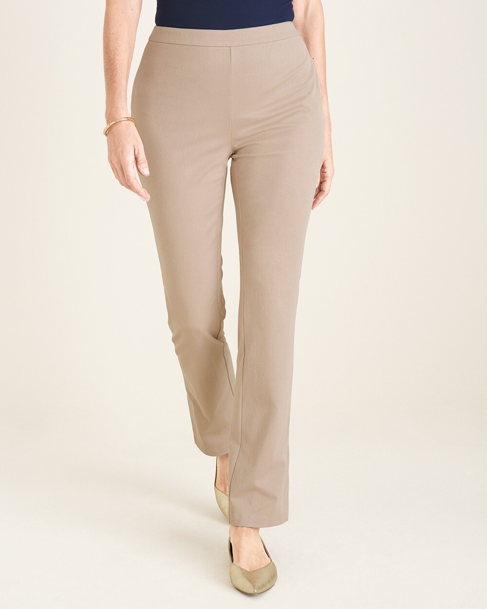 Travelers Collection Side-Slit Crepe Pants