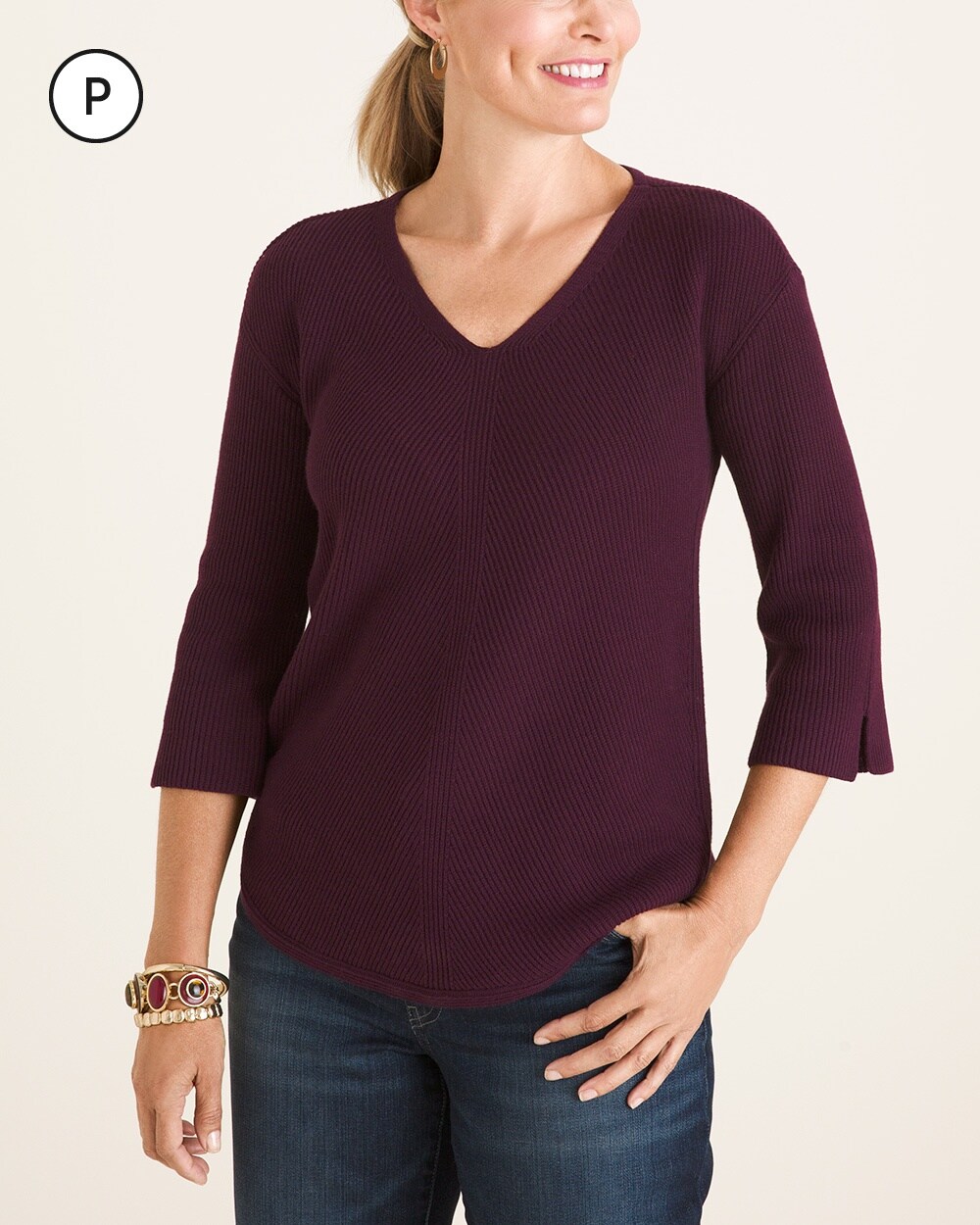 Petite Ribbed Pullover