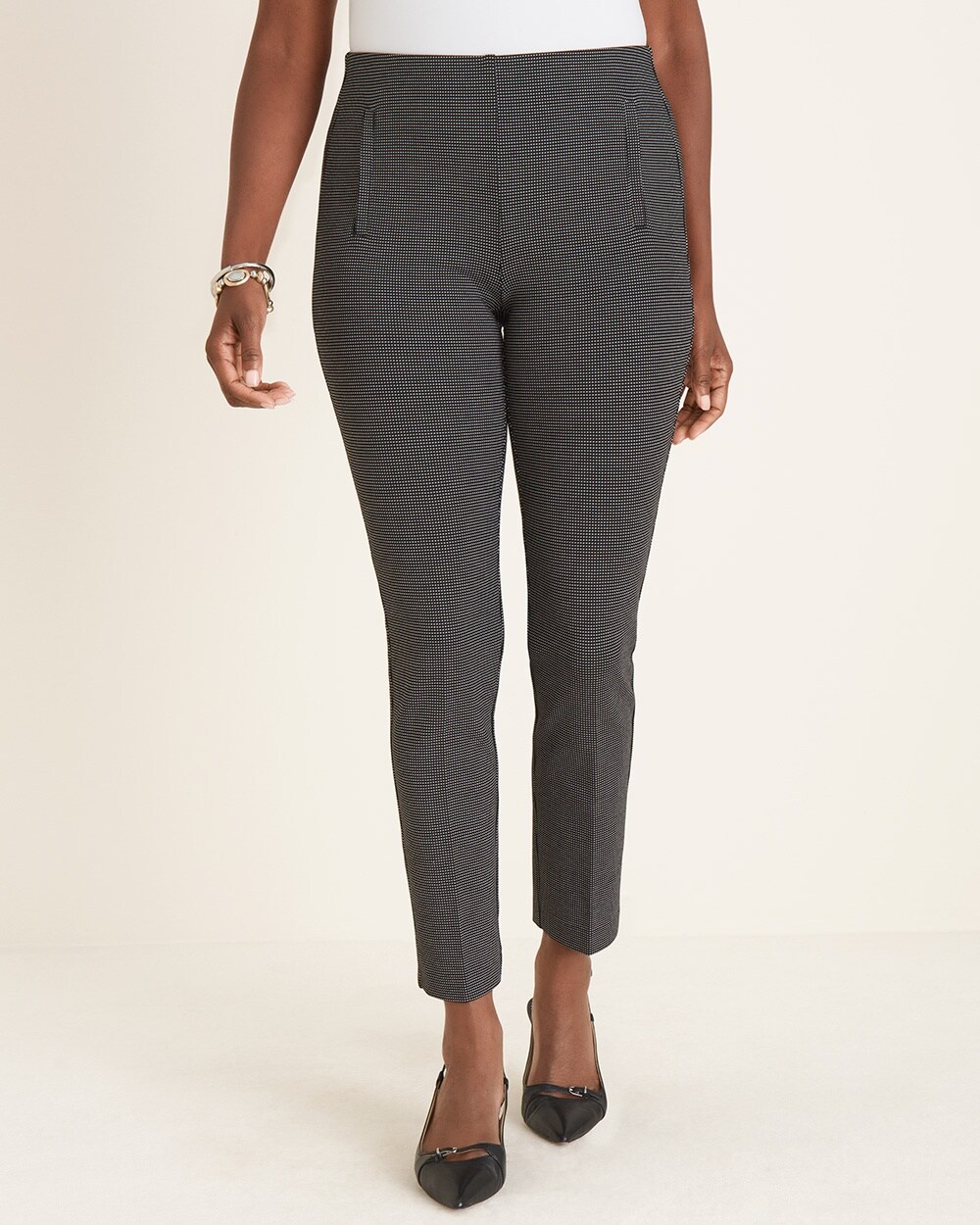 So Slimming Juliet Textured Dot Ankle Pants