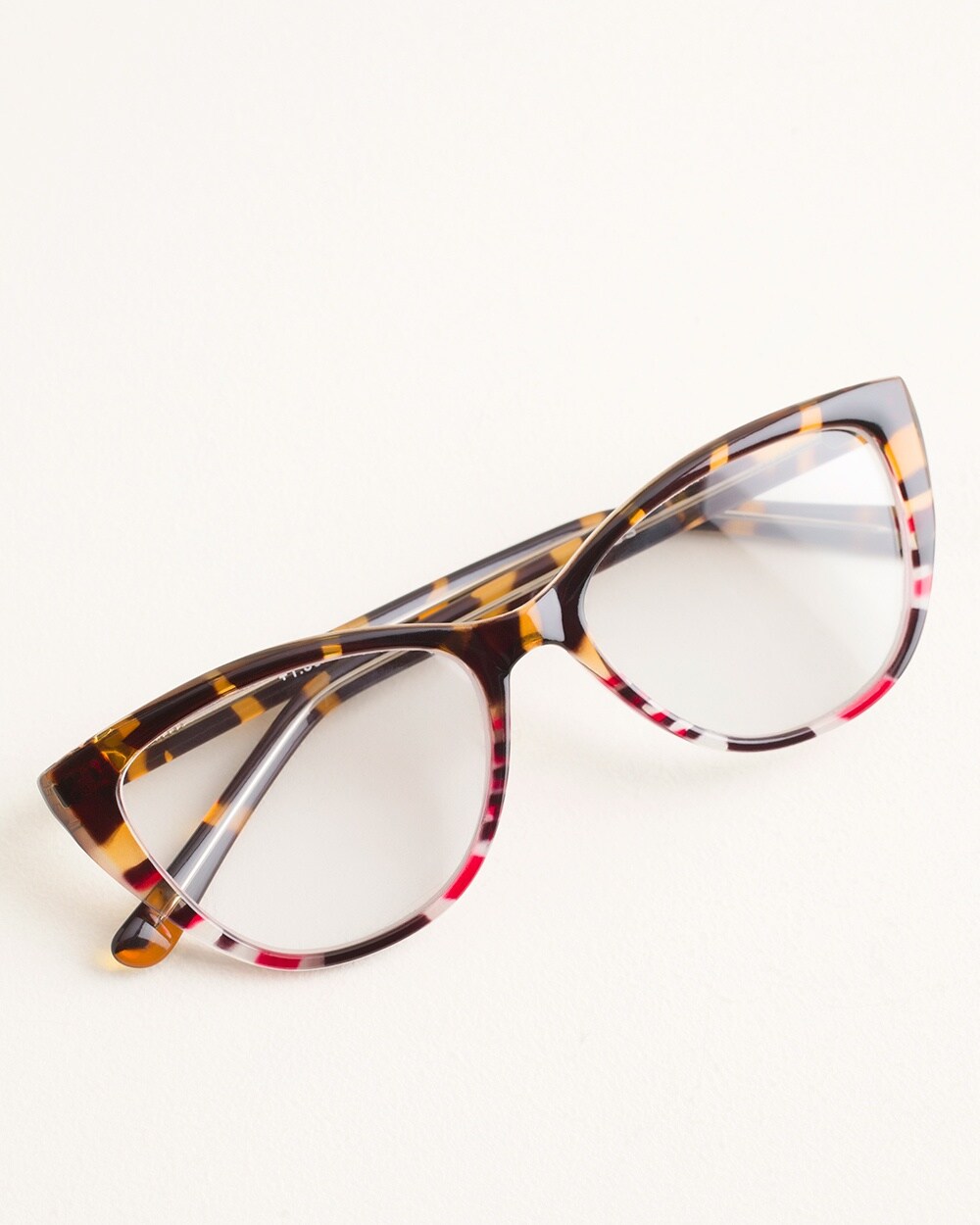 Warm-Toned Printed Cat Eye Reading Glasses