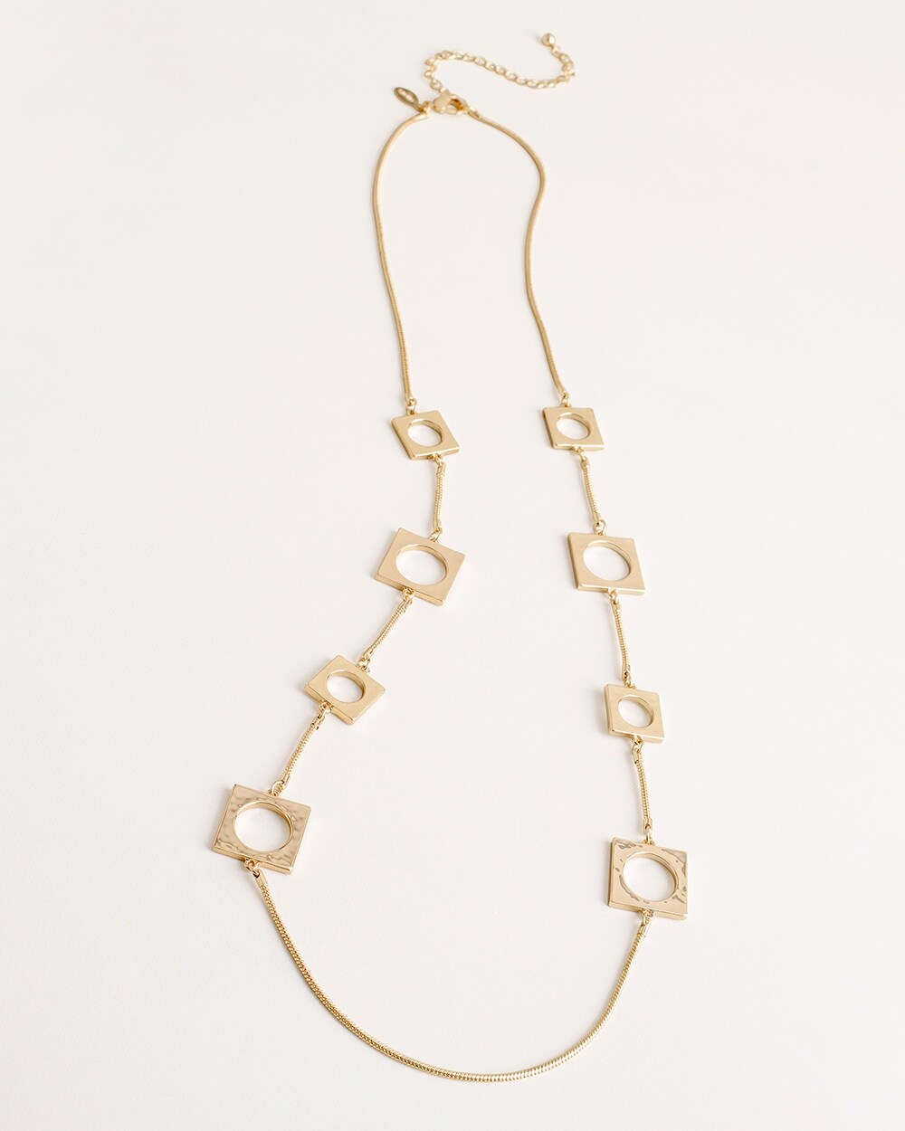 Gold-Tone Square Single-Strand Necklace