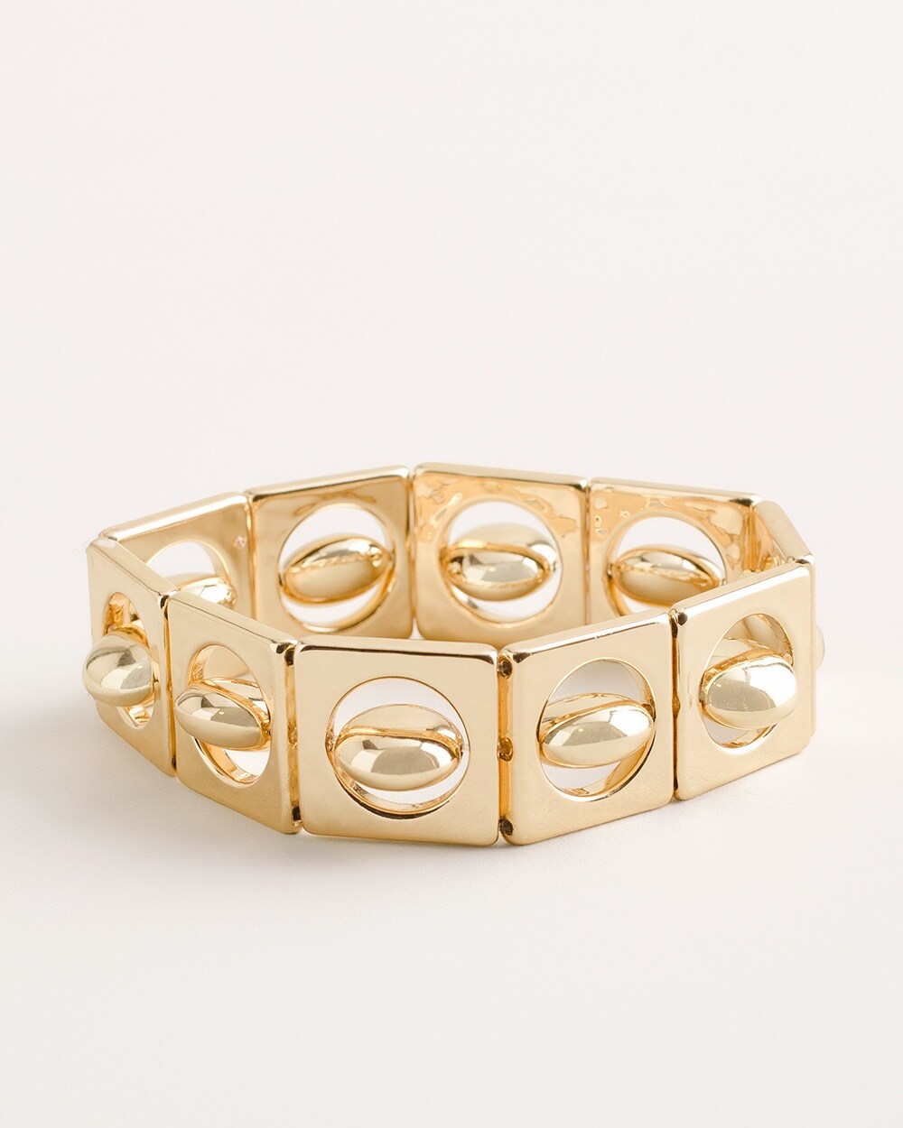 Gold-Tone Square Stretch Bracelet