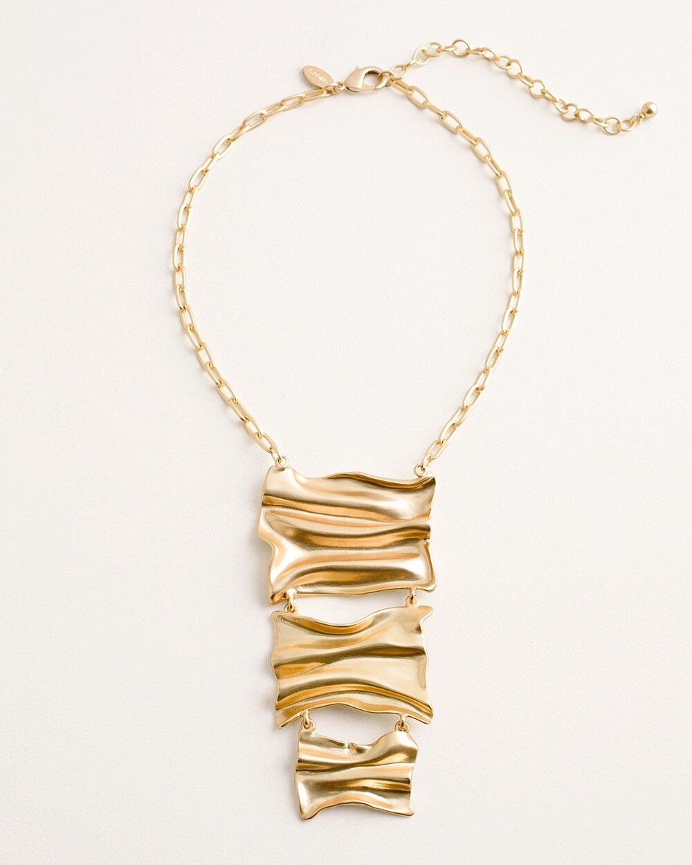 Gold-Tone Wave Triple-Pendant Necklace