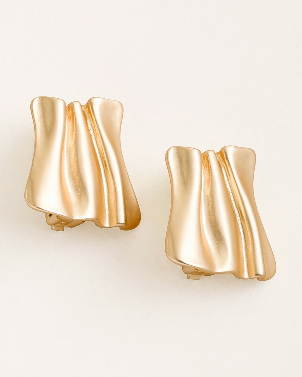 Gold-Tone Wave Clip-On Earrings