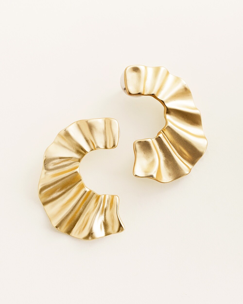 Gold-Tone Wave Hoop Earrings