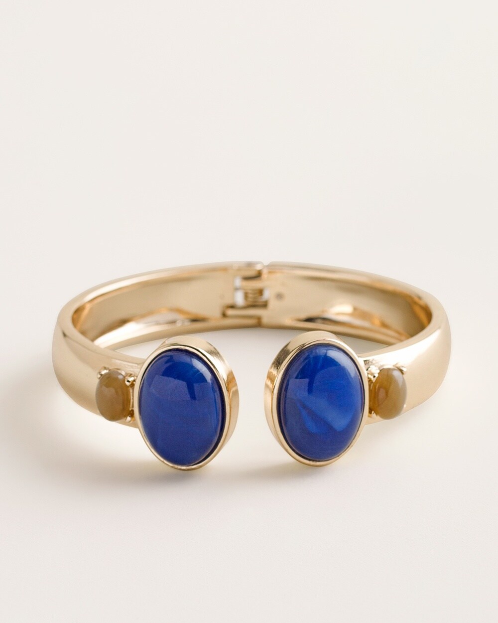 Blue and Gold-Tone Hinge Bracelet
