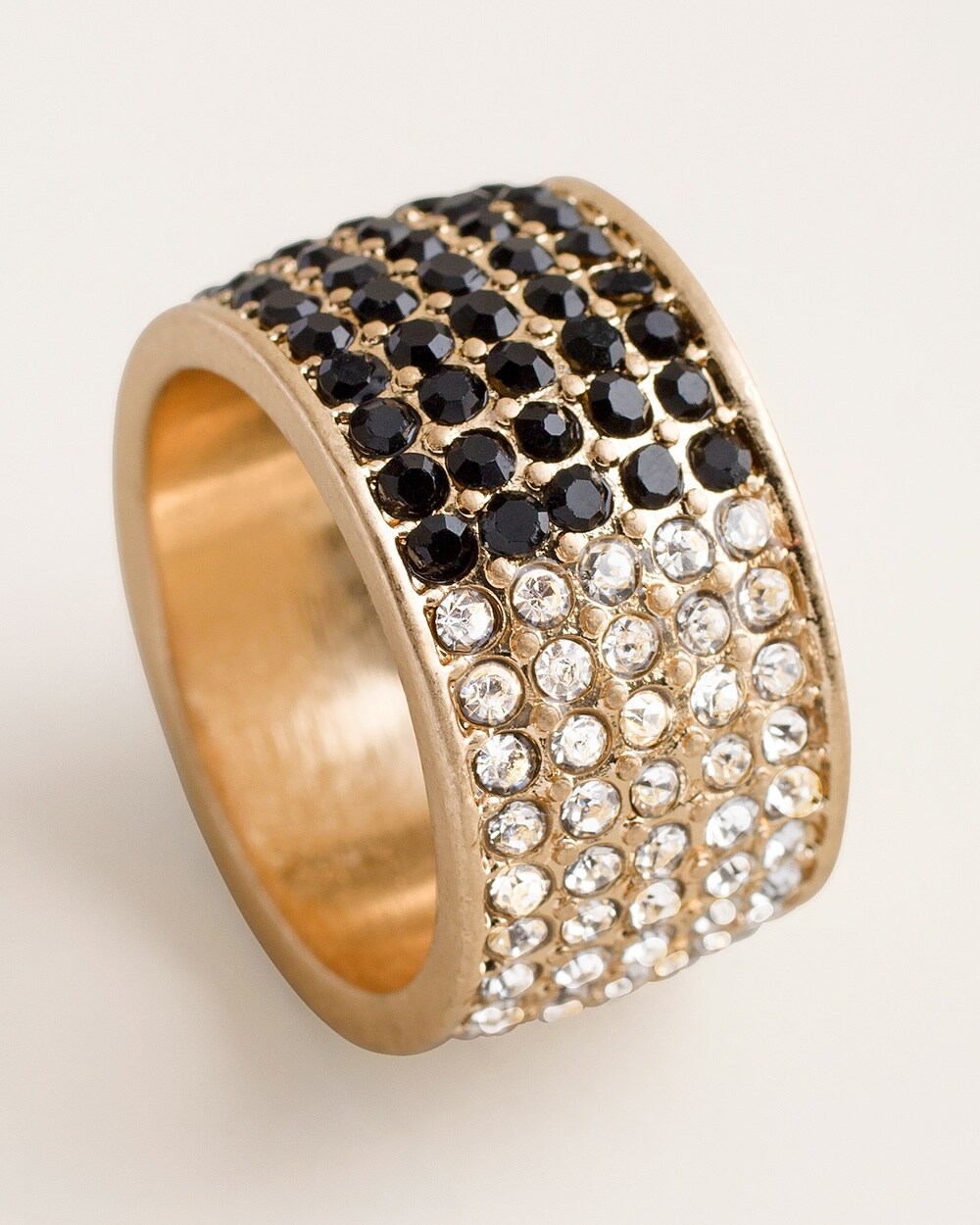 Faux-Hematite and Gold-Tone Ring