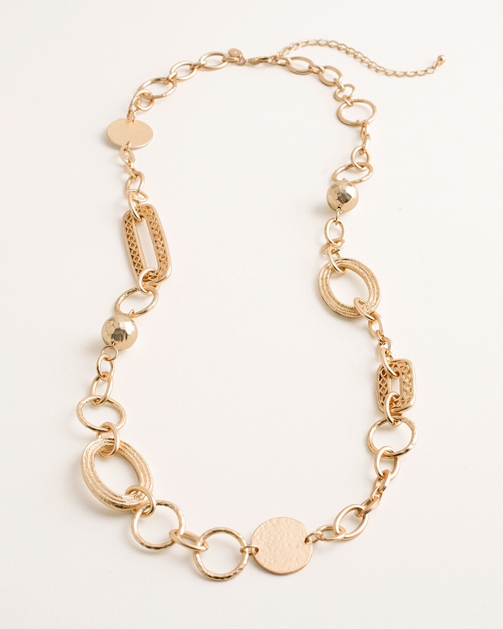 Gold-Tone Textured Shimmer Single-Strand Necklace