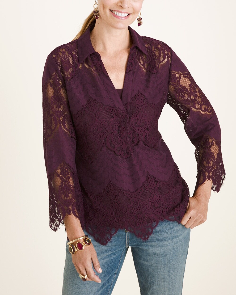 Lace Popover Top