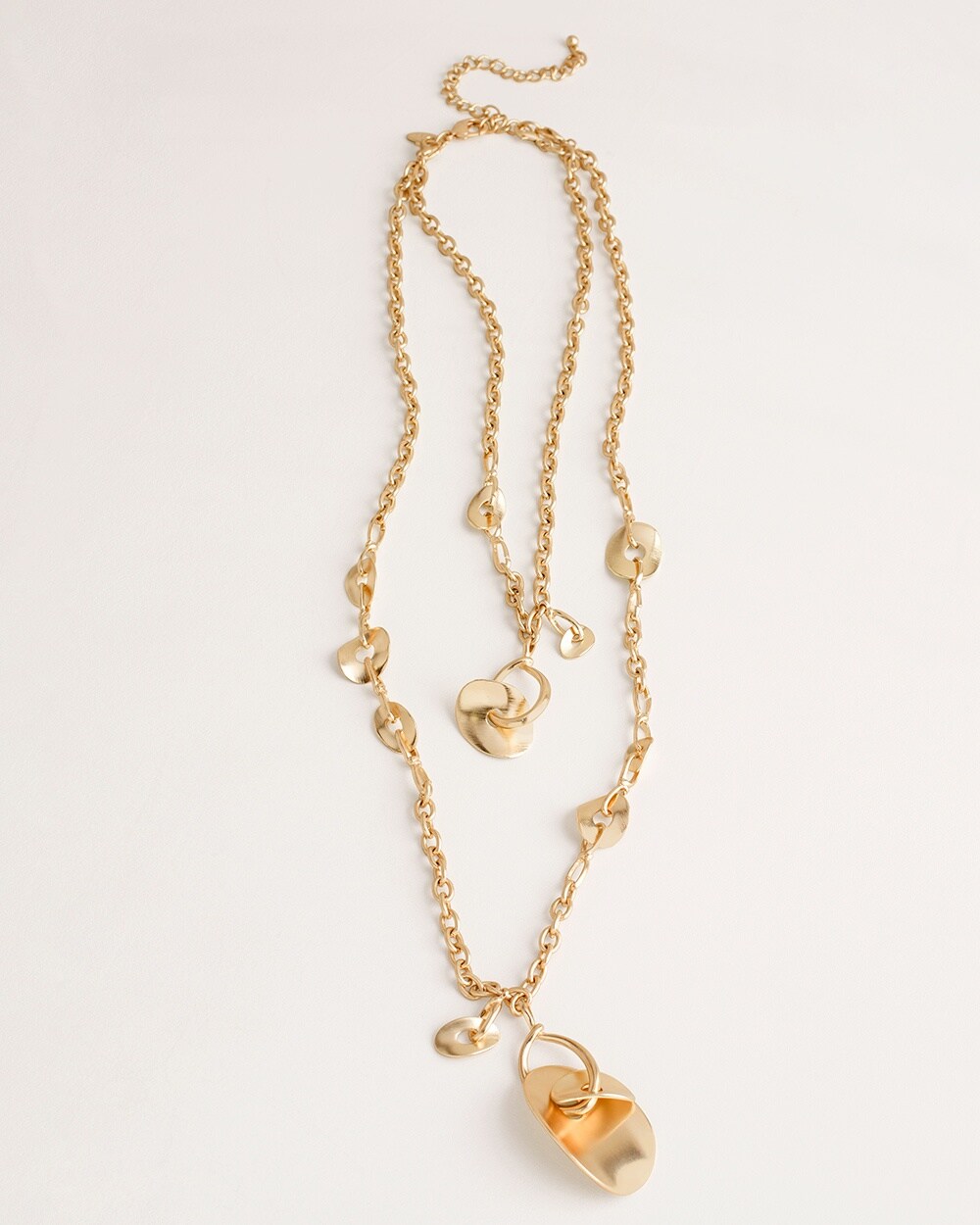 Convertible Gold-Tone Disc Necklace