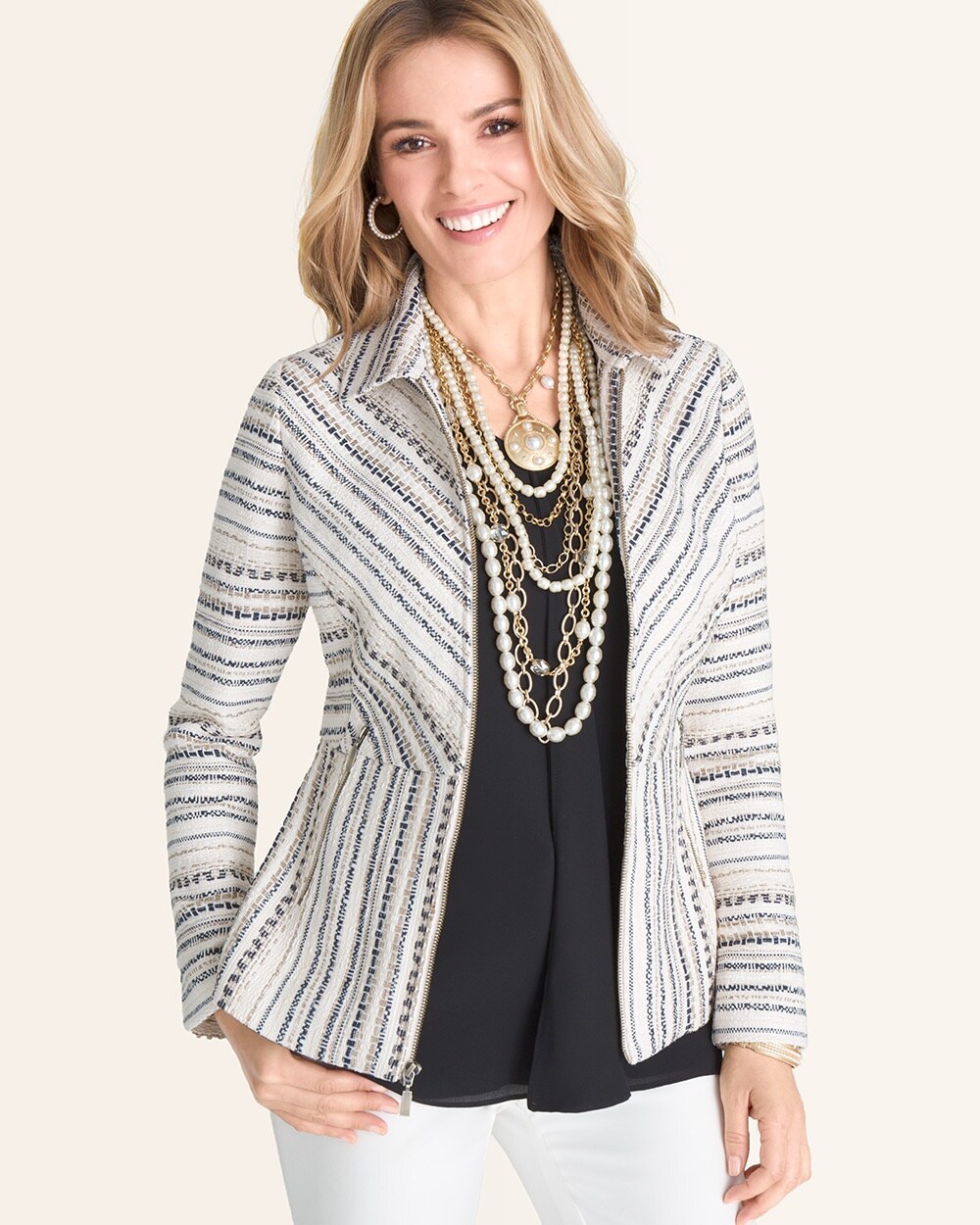 Striped Tweed Jacket