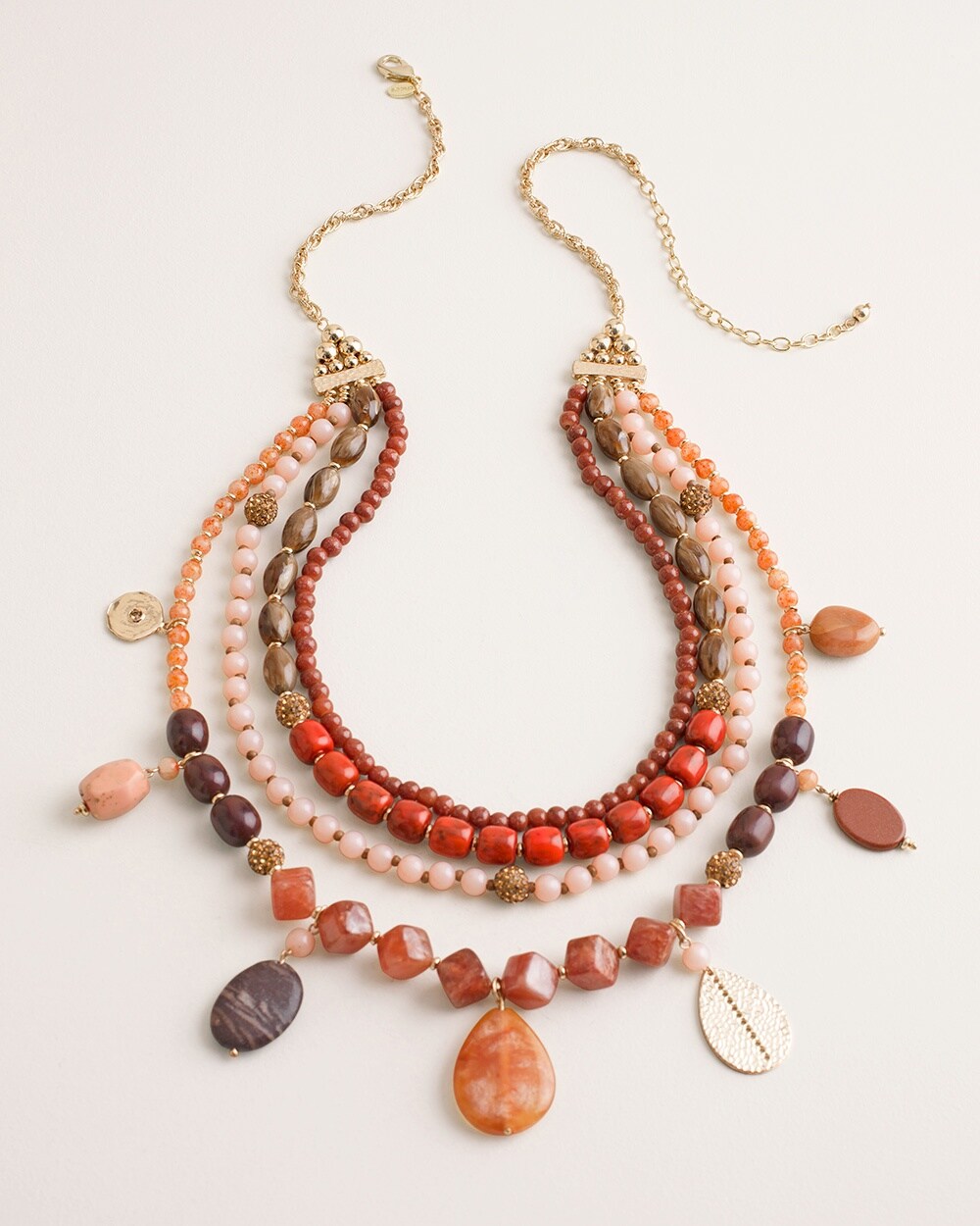 Cinnamon-Hued Multi-Strand Necklace
