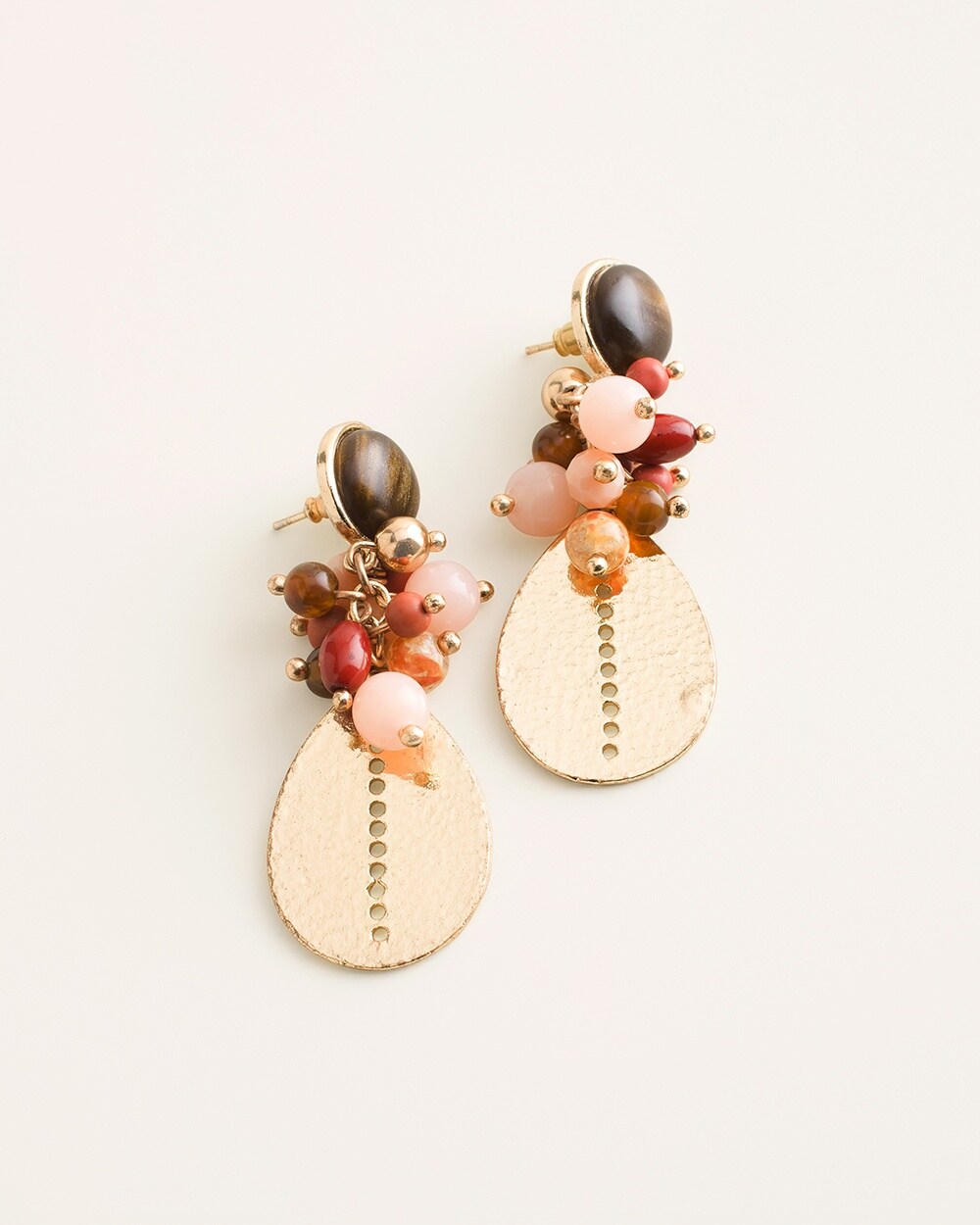 Cinnamon-Hued Cluster Earrings