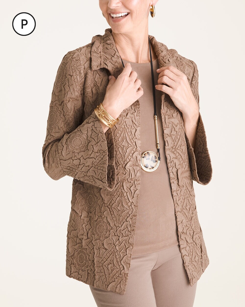 Travelers Collection Petite Textured Jacket