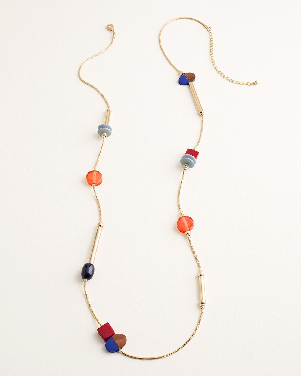 Multi-Colored Geometric Single-Strand Necklace