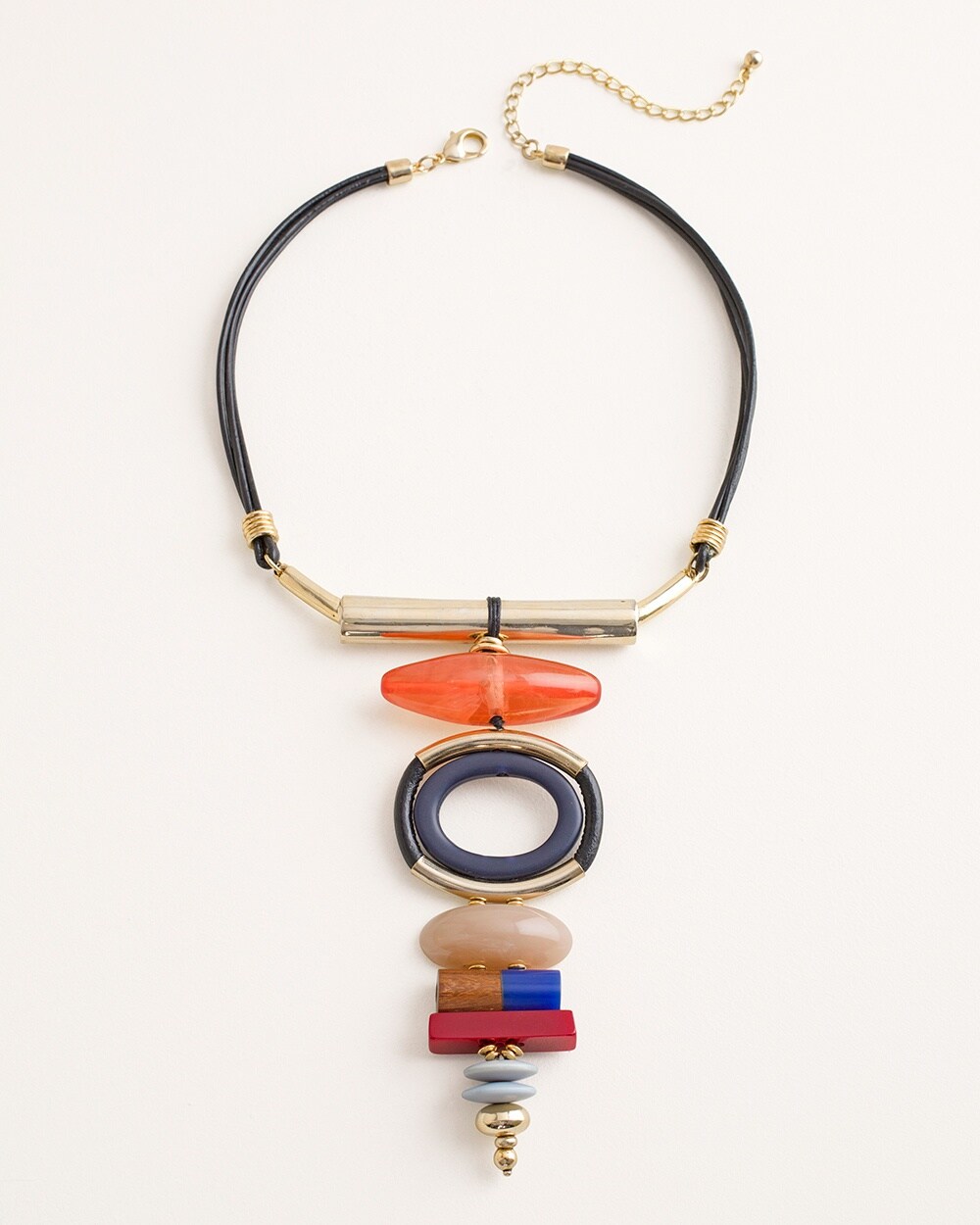 Multi-Colored Geometric Bib Necklace