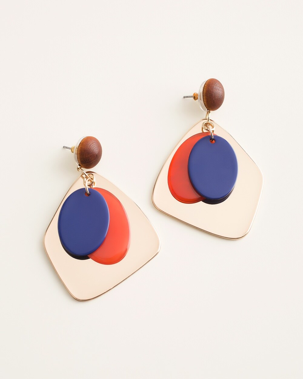 Multi-Colored Geometric Drop Earrings