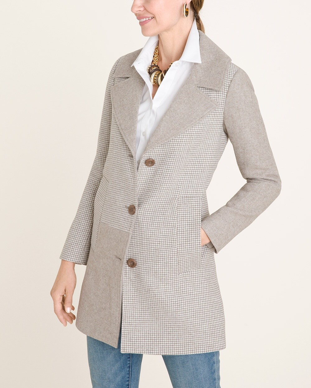Textured Menswear-Inspired Coat