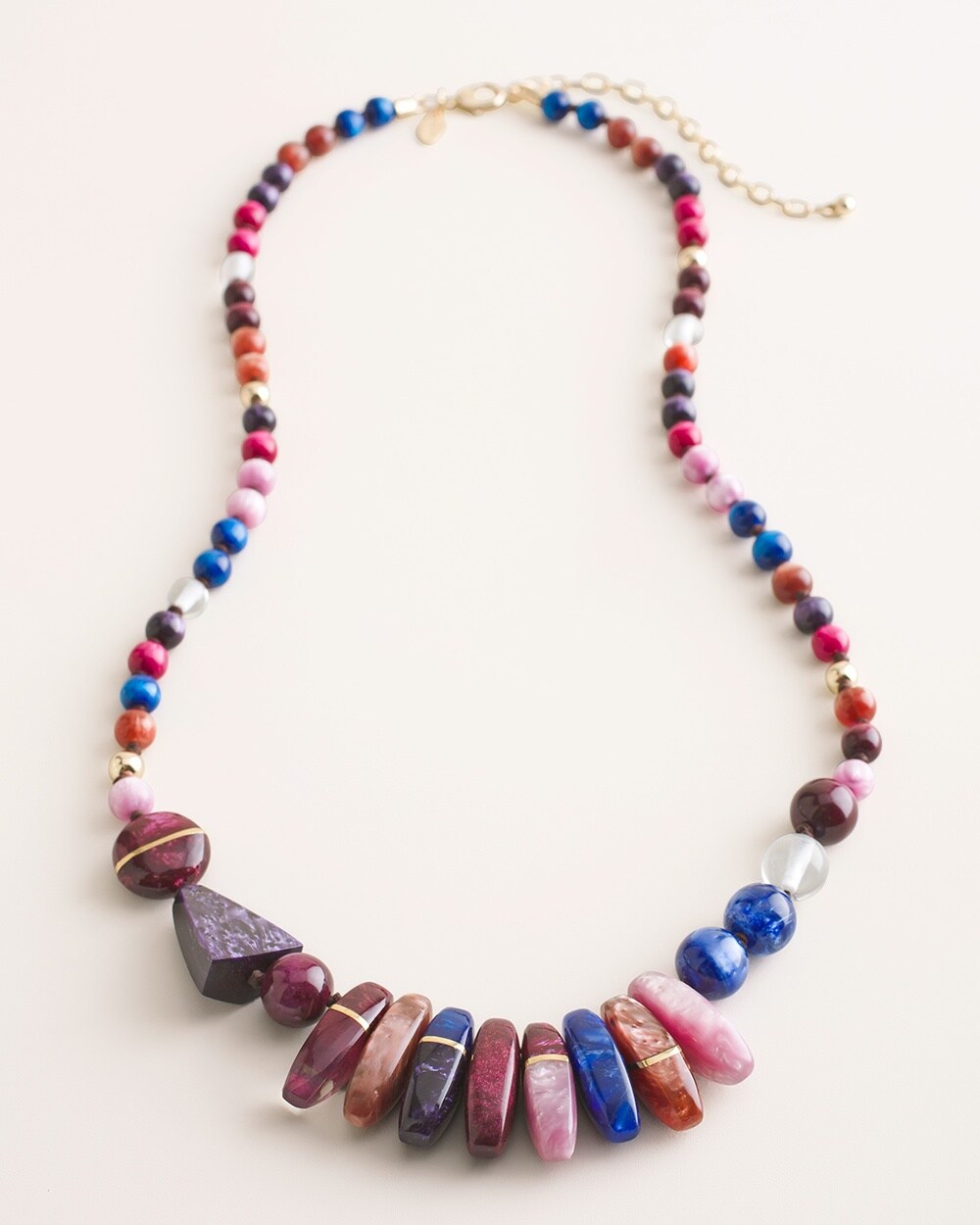 Geometric Multi-Colored Single-Strand Necklace