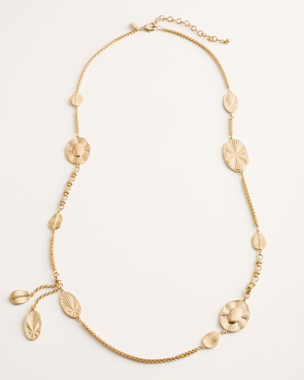 Goldtone Textured Shine Single-Strand Necklace