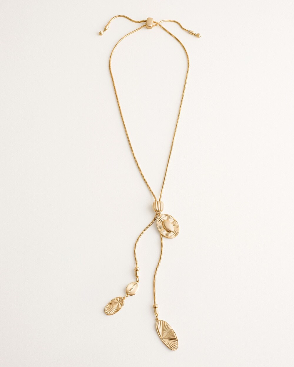 Convertible Goldtone Textured Shine Y-Necklace