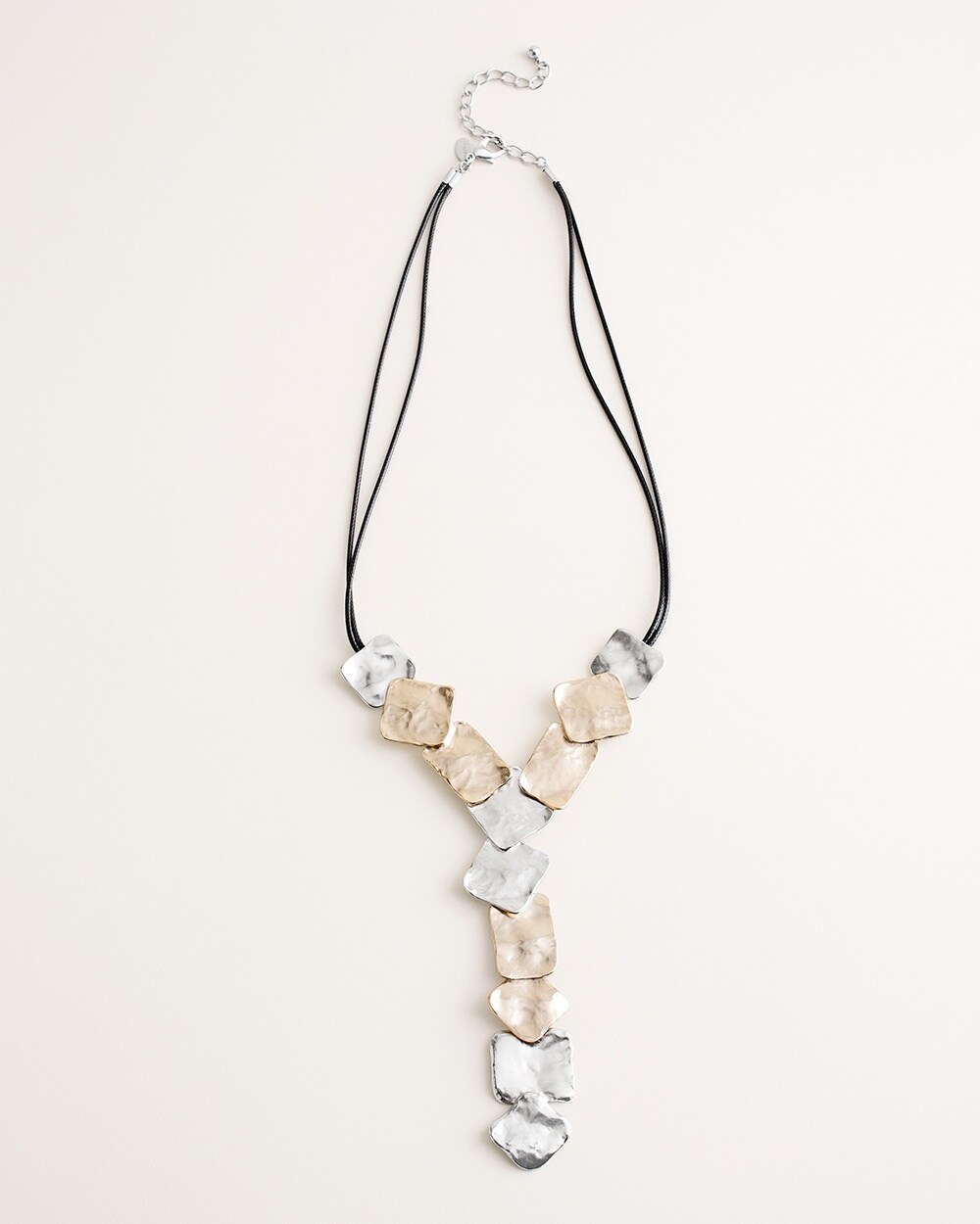 Hammered Mixed-Metal Y-Necklace
