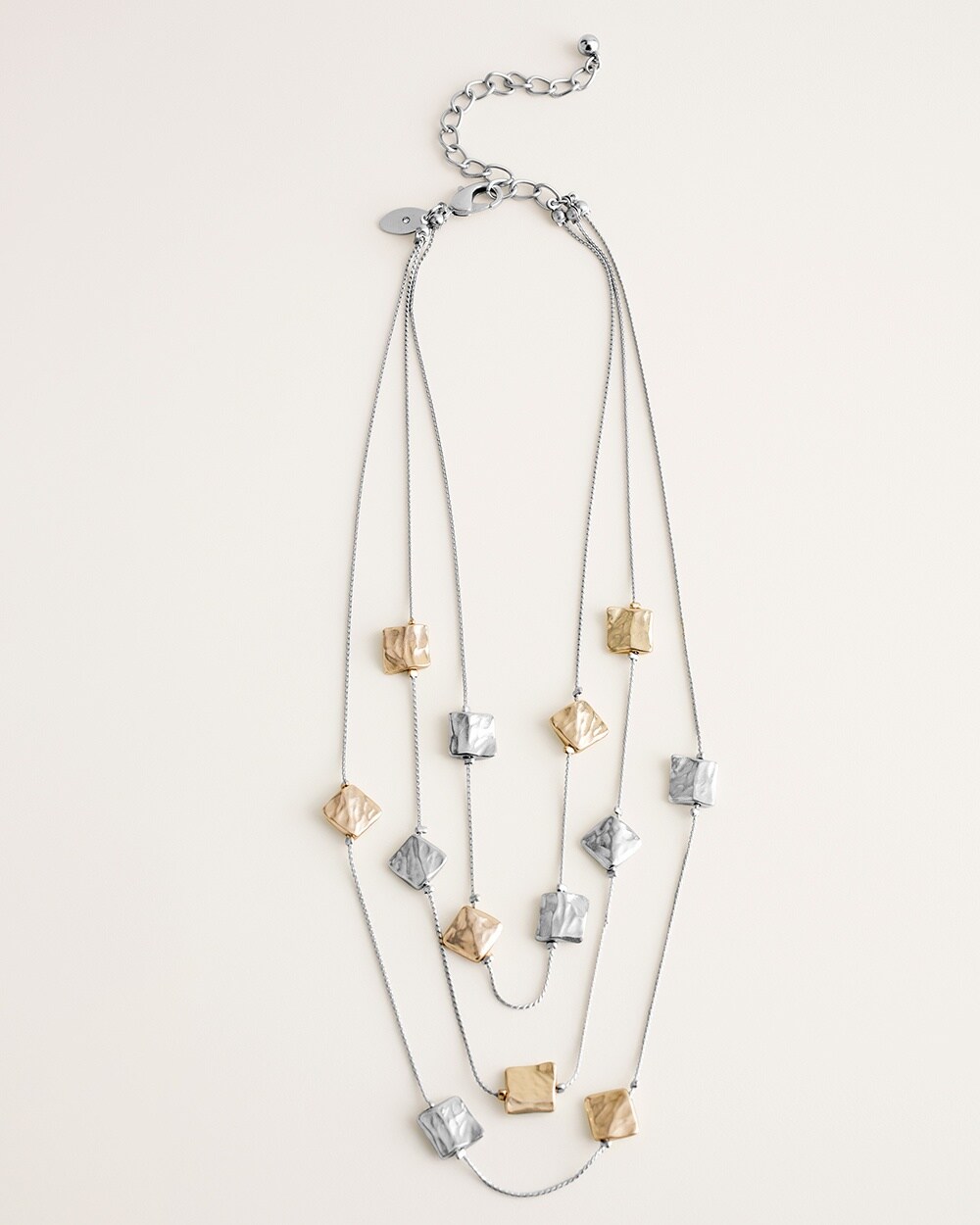 Hammered Mixed-Metal Illusion Necklace