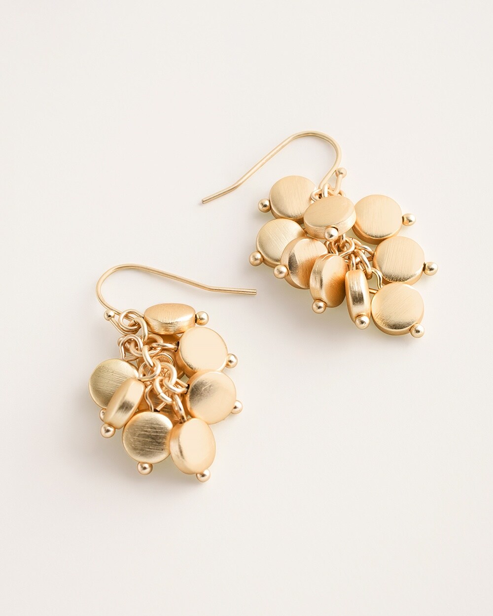 Circlet Goldtone Cluster Earrings