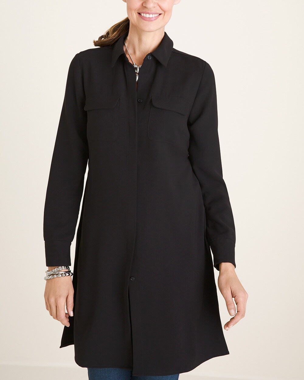 Modernist Collection Button-Front Tunic