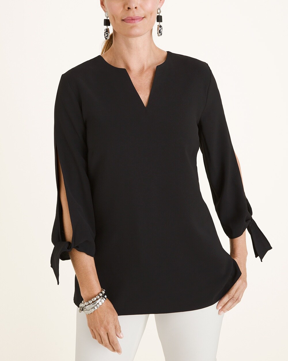 Modernist Collection Tie-Sleeve Top
