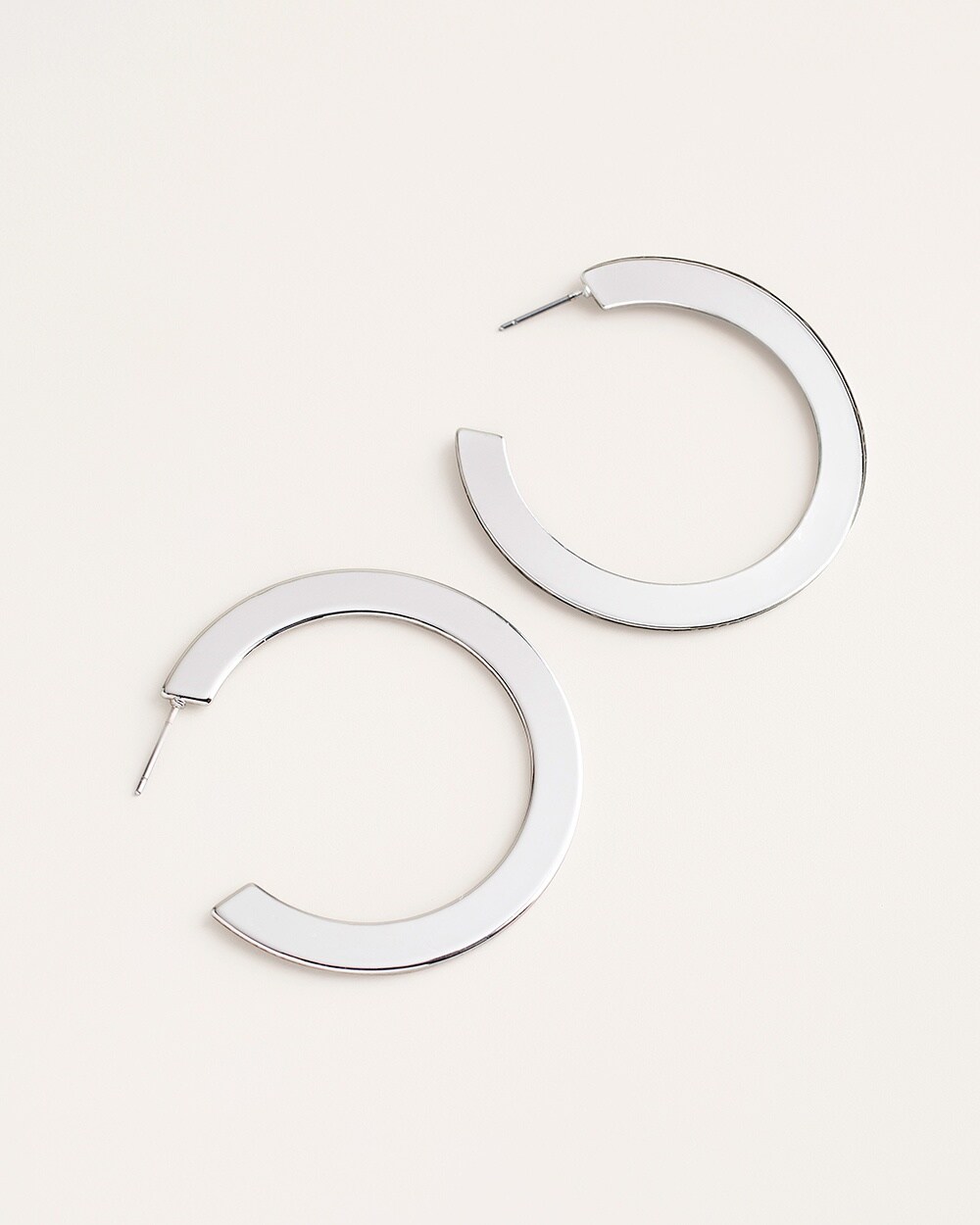 Large Silver-Tone Hoop Earrings