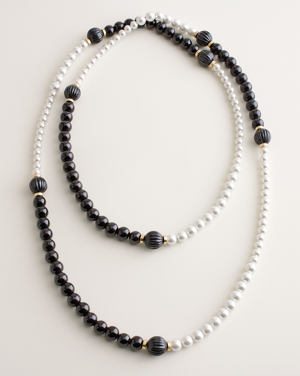 Black and White Faux-Pearl Necklace