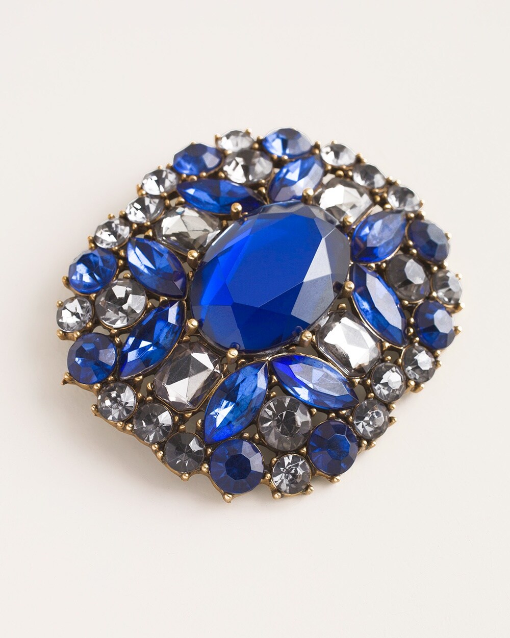 Blue Simulated Jewel Pin
