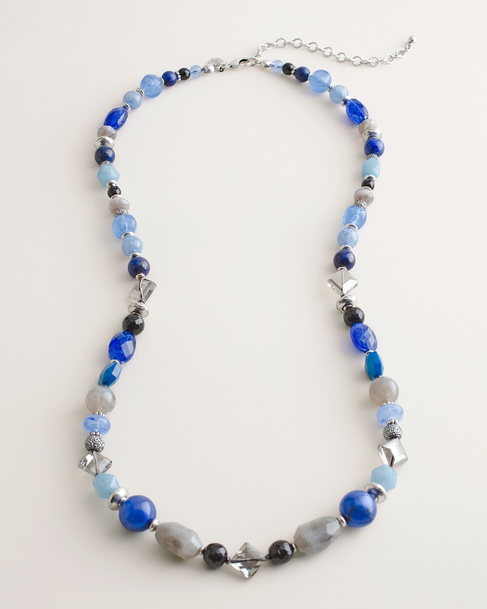 Blue Beaded Single-Strand Necklace
