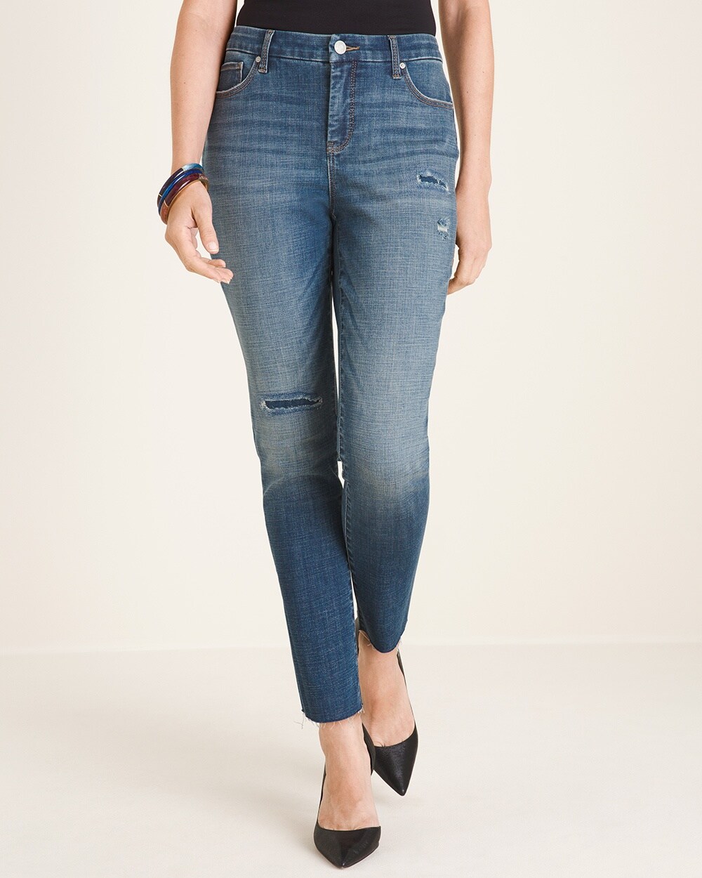So Slimming Destructed Girlfriend Ankle Jeans