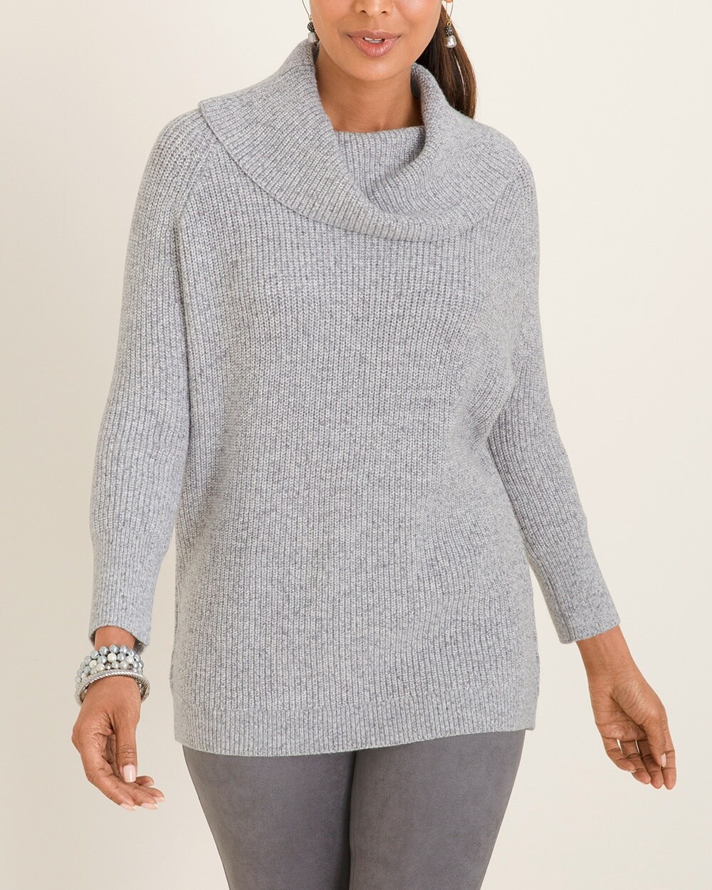 Cowl-Neck Pullover Sweater