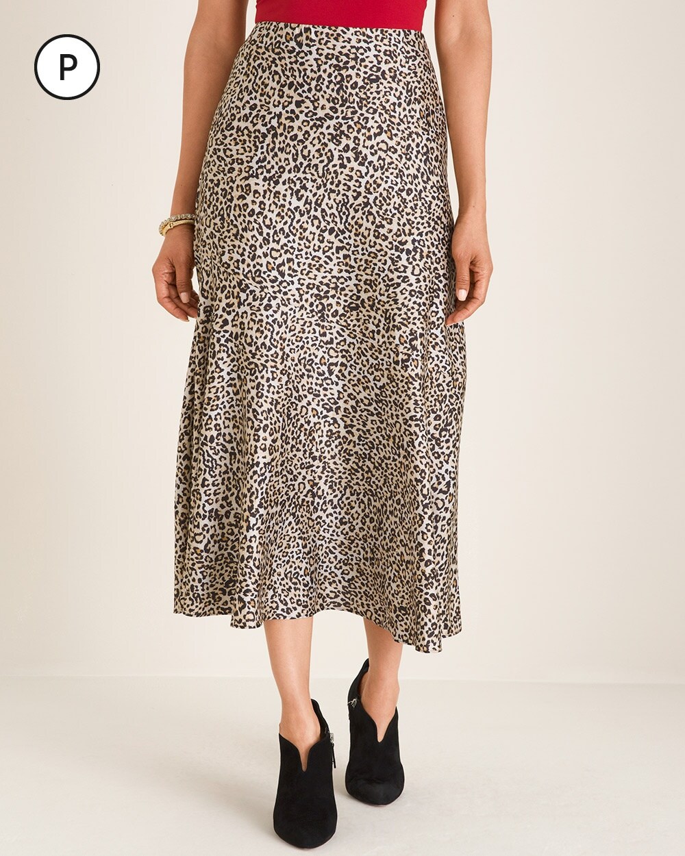 Petite Leopard-Print Maxi Skirt