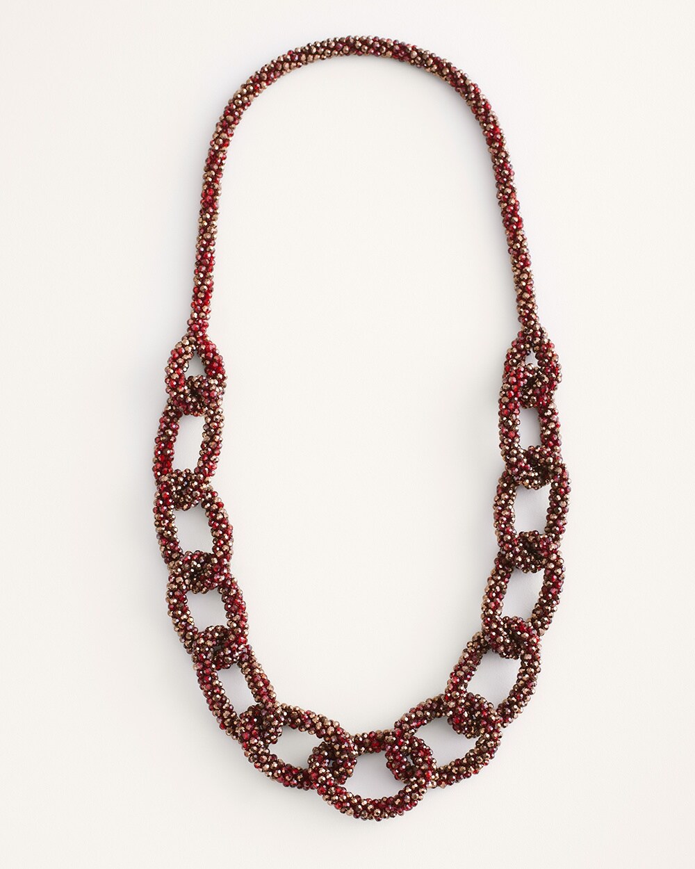 Long Red Lumi Single-Strand Necklace