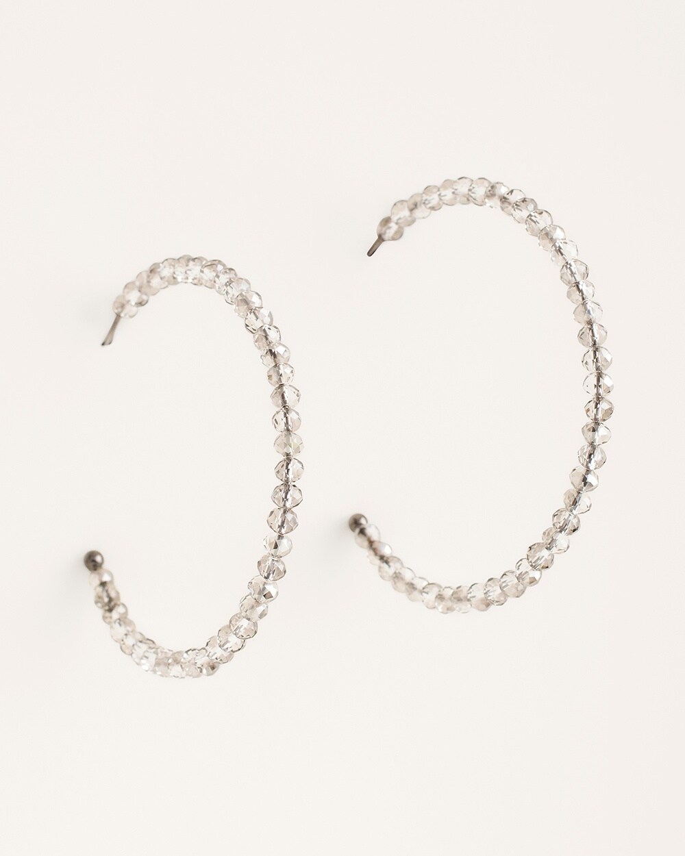 Silvertone Lumi Hoop Earrings