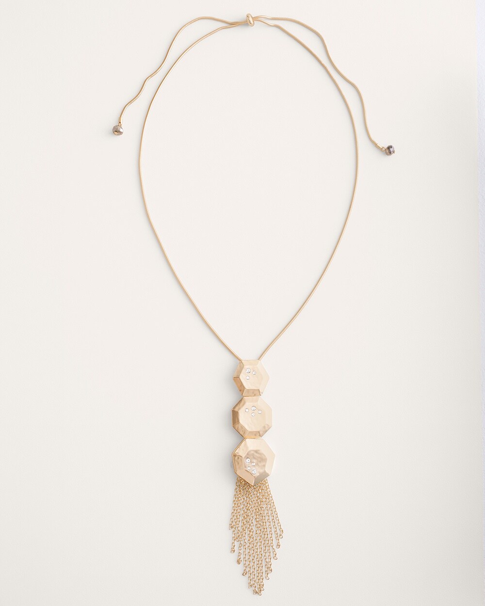 Convertible Goldtone Fringe Pendant Necklace